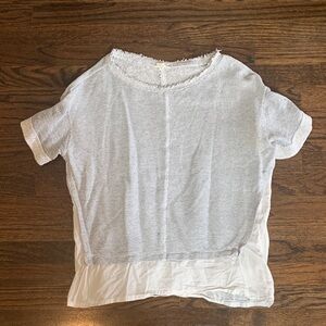 Caslon Gray and White Textured Top